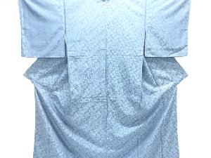 笹模様織り出し一つ紋お召着物